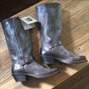Frye gray harness boots size 9